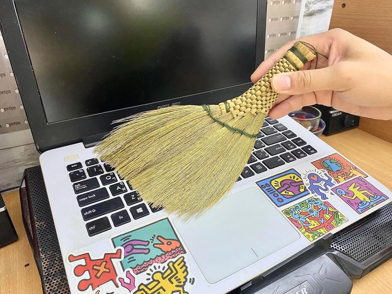 AW BROOMS Small Whisk Broom9.5 Handheld Brush Whisks Away Dust, Dirt & Debris Brush Hanger for Easy Storage Perfect for Indor Outdoor and Car - Short of Asian Whisk Broom (Soft Broom Thai) - Image 3